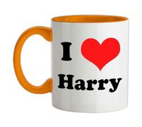 I Love Harry - 11oz - Ceramic Two-Tone Mug for Coffee/Tea - Orange/White - One Size