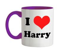 I Love Harry - 11oz - Ceramic Two-Tone Mug for Coffee/Tea - Purple/White - One Size