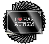 I Love Has Autism Window Lover - Mimosa Tattoo Self Adhesive Sticker(6X9CM)