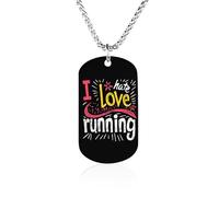 I Love Hate Running Fashion Memorial Necklaces Printed Titanium Steel Pendant Jewelry Novelty Picture Necklace Dog Tags for Men Women