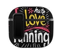 I Love Hate Running Funny Case Cover Compatible for AirPods 4 Novelty Earbuds Covers Protective Box