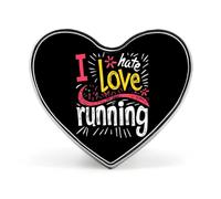 I Love Hate Running Novelty Metal Badges Love Shape Heart Form Brooch Pin Clothes Hat Bag Accessories