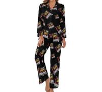 I Love Hate Running Women's Pajama Set Novelty Long Sleeve Sleepwear Lounge