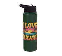 I Love Hawaii Retro Sunset Vibes Stainless Steel Insulated Water Bottle