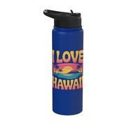 I Love Hawaii Retro Sunset Vibes Stainless Steel Insulated Water Bottle
