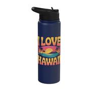I Love Hawaii Retro Sunset Vibes Stainless Steel Insulated Water Bottle