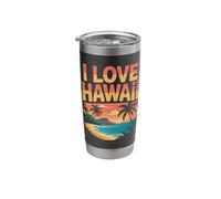 I Love Hawaii Tropical Sunset Adventure Stainless Steel Insulated Tumbler