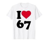 I Love Heart 6-7 Meme DominoSix-Seven Funny 67 Gen Z Alpha T-Shirt