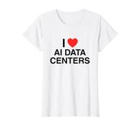 I Love Heart AI Data Centers Funny Ironic Raunchy Meme Y2K Value Graphic T-Shirt, Women, White, S