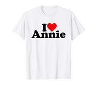 I Love Heart Annie Anne ANN Anna Value Graphic T-Shirt, Men, White, L