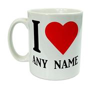 I Love Heart Any Name Personalised Ceramic Mug Romantic Gift Valentines Gift