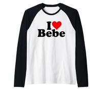 I Love Heart Bebe Raglan Baseball Tee