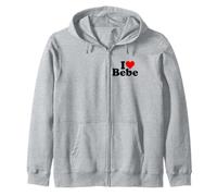 I LOVE HEART BEBE Zip Hoodie