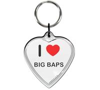 I Love Heart Big B*ps Small Heart Shaped Key Ring