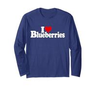 I Love Heart Blueberries Blueberry Long Sleeve T-Shirt