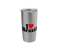 I Love Heart Brazil Brasil Stainless Steel Insulated Tumbler