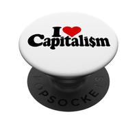 I LOVE HEART CAPITALISM CAPITALISTS FREE MARKETS PopSockets Adhesive PopGrip
