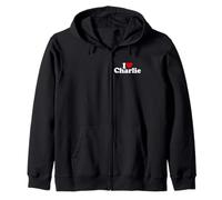 I LOVE HEART CHARLIE CHARLES NAME ON A TEE Zip Hoodie
