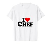 I Love Heart Chef Kitchen Chief (Black Text) Value Graphic T-Shirt, Men, White, XL