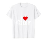 I Love Heart Chef Kitchen Chief (White Text) Value Graphic T-Shirt, Men, White, XL