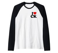 I Love Heart CK C K C.K. Initials Monogram Nickname Raglan Baseball Tee
