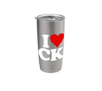 I Love Heart CK C K C.K. Initials Monogram Nickname Stainless Steel Insulated Tumbler