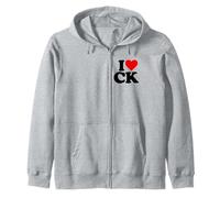 I LOVE HEART CK C K C.K. INITIALS MONOGRAM NICKNAME Zip Hoodie