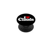 I LOVE HEART CLAUDE NAME ON A TEE PopSockets Adhesive PopGrip