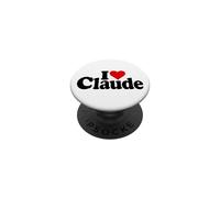I LOVE HEART CLAUDE NAME ON A TEE PopSockets Adhesive PopGrip