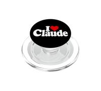I LOVE HEART CLAUDE NAME ON A TEE PopSockets PopGrip for MagSafe