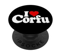 I LOVE HEART CORFU GREECE GREEK ISLANDS IONIAN SEA PopSockets Adhesive PopGrip