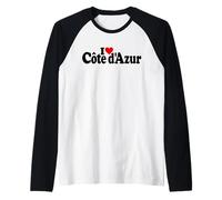 I Love Heart COTE D'AZUR THE French Riviera Nice Monaco Raglan Baseball Tee