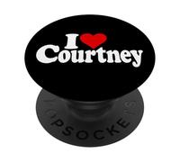 I LOVE HEART COURTNEY NAME ON A TEE PopSockets Adhesive PopGrip