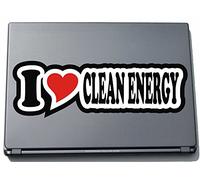 I Love Heart Decal Sticker Laptop skin 210 mm I LOVE Clean Energy
