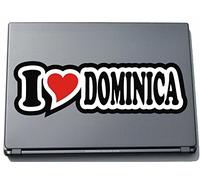 I Love Heart Decal Sticker Laptop skin 210 mm I LOVE DOMINICA