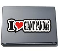 I Love Heart Decal Sticker Laptop Skin 210 mm I LOVE GIANT PANDAS