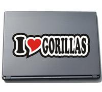 I Love Heart Decal Sticker Laptop Skin 210 mm I LOVE GORILLAS