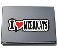 I Love Heart Decal Sticker Laptop Skin 210 mm I LOVE MEERKATS