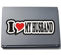 I Love Heart Decal Sticker Laptop Skin 210 mm I LOVE MY HUSBAND