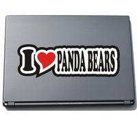 I Love Heart Decal Sticker Laptop Skin 210 mm I LOVE PANDA BEARS