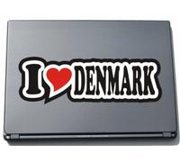 I Love Heart Decal Sticker Laptop Skin 297 mm I LOVE DENMARK