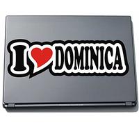 I Love Heart Decal Sticker Laptop skin 297 mm I LOVE DOMINICA