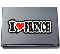 I Love Heart Decal Sticker Laptop Skin 297 mm I LOVE FRENCH