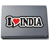 I Love Heart Decal Sticker Laptop Skin 297 mm I LOVE INDIA
