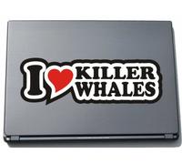 I Love Heart Decal Sticker Laptop Skin 297 mm I LOVE KILLER WHALES