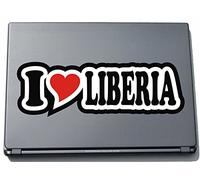 I Love Heart Decal Sticker Laptop skin 297 mm I LOVE LIBERIA