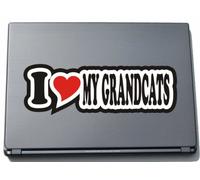 I Love Heart Decal Sticker Laptop Skin 297 mm I LOVE MY GRANDCATS
