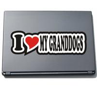 I Love Heart Decal Sticker Laptop Skin 297 mm I LOVE MY GRANDDOGS
