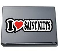 I Love Heart Decal Sticker Laptop skin 297 mm I LOVE SAINT KITTS
