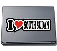 I Love Heart Decal Sticker Laptop skin 297 mm I LOVE SOUTH SUDAN